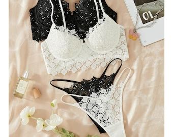 Rhinestone Lingerie Set Etsy