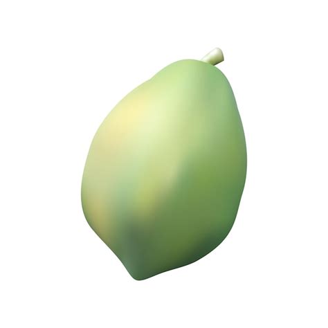 Premium Vector Realistic Green Raw Papaya Vector Illustration