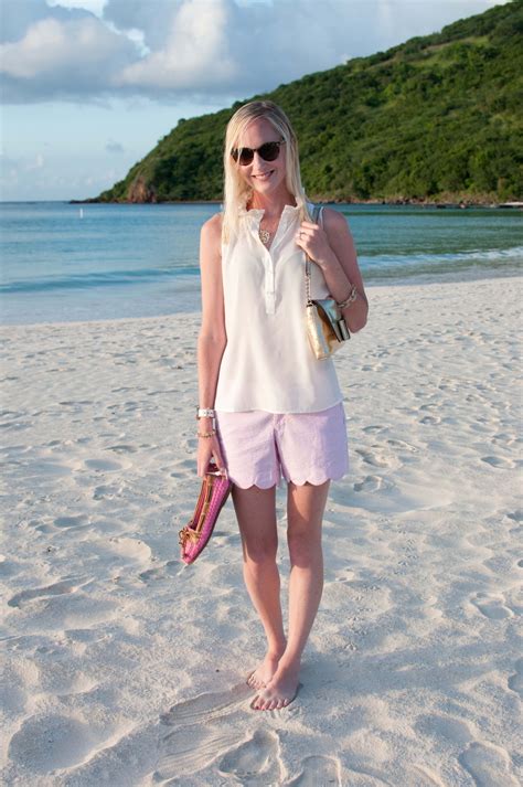Caribbean Night Wear Scalloped Shorts Hot Pink Sperrys And Breezy Tops