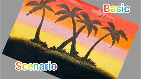 draw basic scenery oil pastel art zone techo youtube