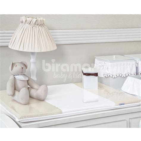 Kit Enxoval de Berço Savanah Nude 10 Peças Mosquiteiro Biramar