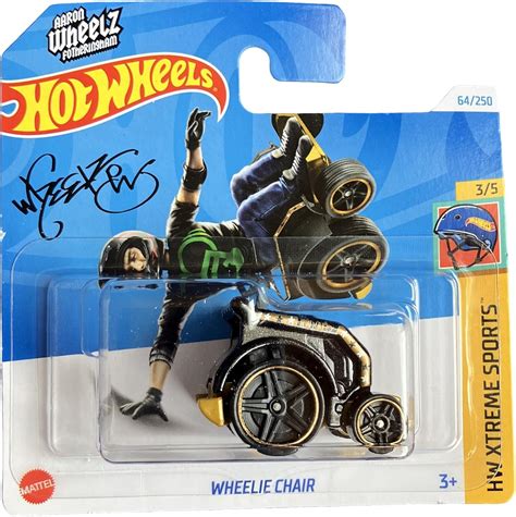 Hot Wheels Wheelie Chair HW Xtreme Sports 3 5 HTD18 Short Card Aaron Wheelz