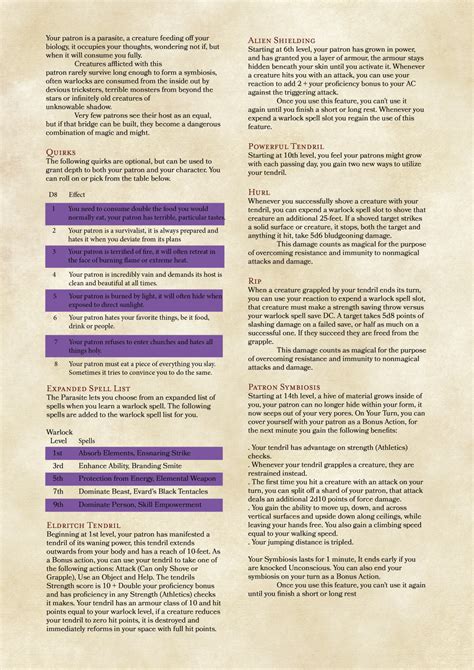 My Hive — The Parasite A Warlock Patron For Dnd 5e