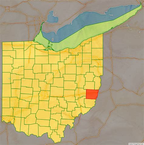 Map of Belmont County, Ohio - Thong Thai Real