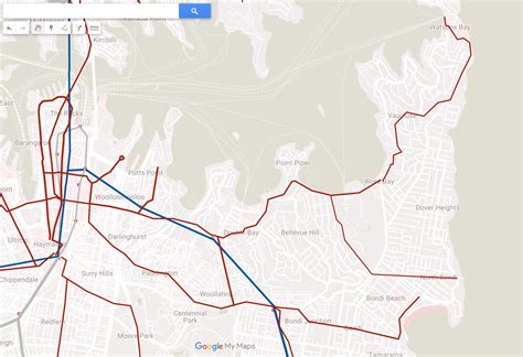 Fantasy Sydney Transit Map 2050 (Orange - Heavy rail, Blue - Metro, Red