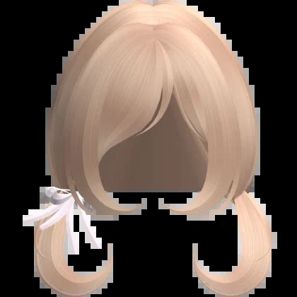Cute Short Swirly Blonde Pigtails With Pink Bow Roblox Item Rolimon S