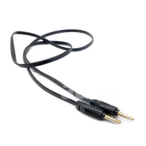 Кабель AUX (1 метр) - Чёрный (Силиконовый, Плоский) — купить в ...