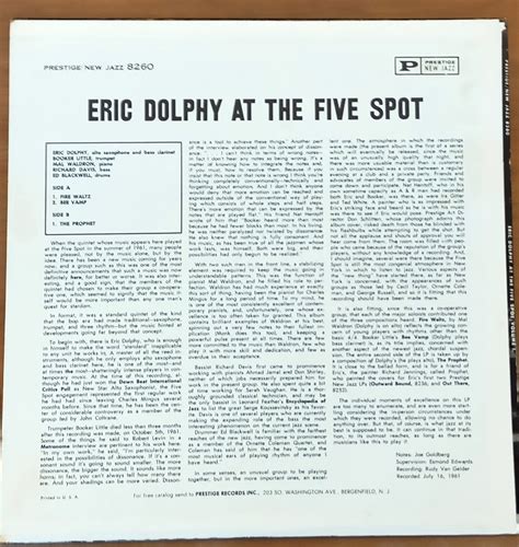 Yahoo Eric Dolphy At The Five Spot Volume Pres