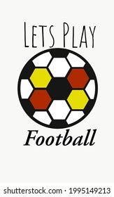 lets play football text colorful football stock illustration