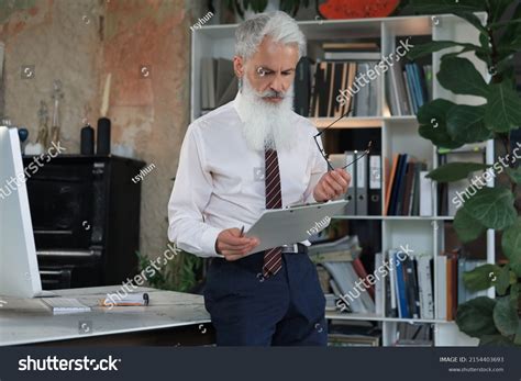 Serious Mature Business Man White Shirt Stock Photo Shutterstock