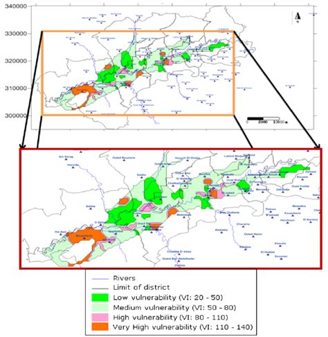 Map of risk to pollution of the aquifer by the modified DRASTIC method. | Download Scientific ...