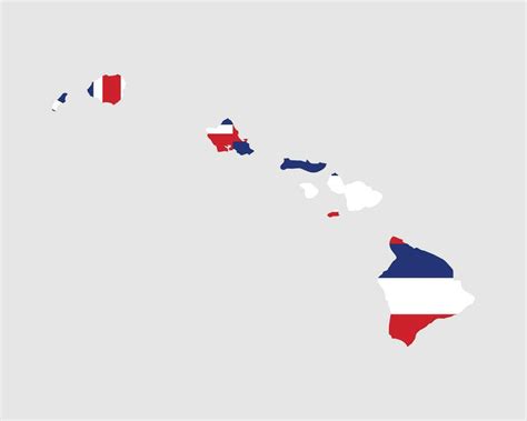 Hawaii Map Flag Map Hawaii With The Hawaiian State Flag United States