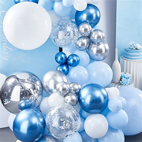 Partywoo Blue Balloon Garland Kit Pcs Blue And White Balloon Arch