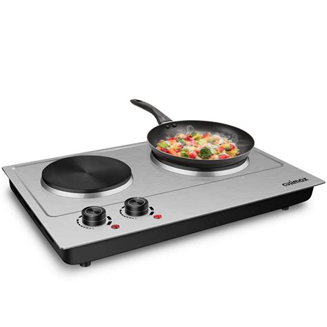 Buy Cusimax W Double Hot Plate Stainless Steel Silver Countertop Burner Portable Electric