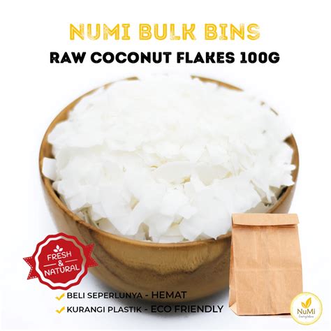 Jual G Raw Coconut Flakes Kelapa Kering Mentah Numi Bulk Bin