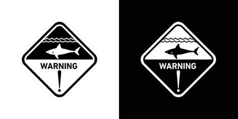 Shark warning sign 42120844 Vector Art at Vecteezy