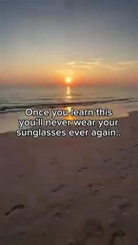 Once you learn this you'll never wear your sunglasses ever again