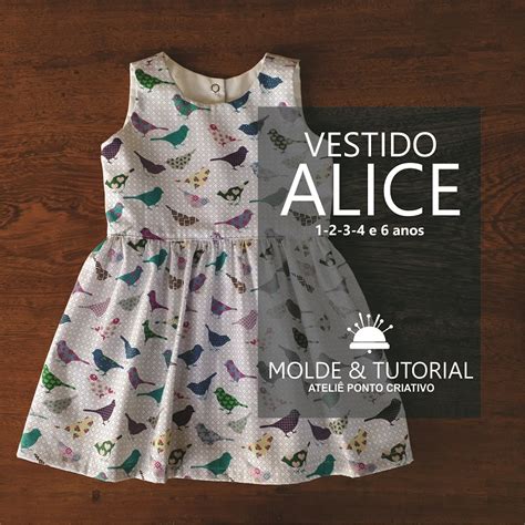 Molde Vestido Infantil Pdf Grátis - Vestido Infantil – Molde e Tutorial / PDF – Tam 1-2-3-4-6