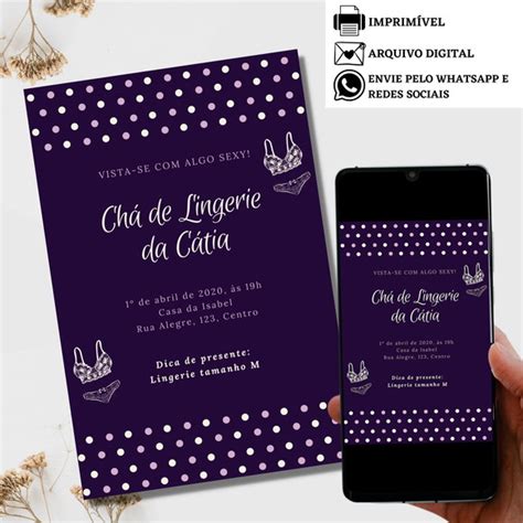Convite Cha De Lingerie Despedida Solteira Digital Virtual Elo