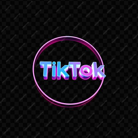 Tiktok Logo With 3D Render Holographic Material Dynamic Glow Neon Pink