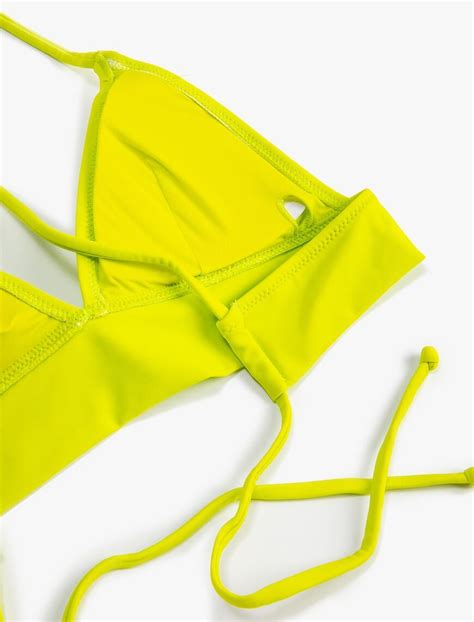 Yeşil Kadın Bikini Üstü Bralet Çapraz Askılı Kaplı SAK BM Koton