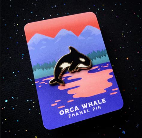 Orca Whale Enamel Pin Wyldwood Creative