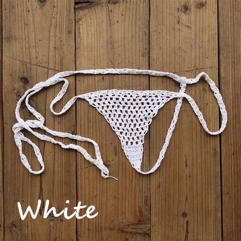 Handmade Crochet Bikini Micro Thong String Bikini Cotton Secret Swimwear Beachwear Custom Color