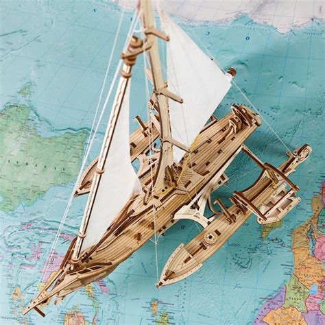 Механические 3D пазлы UGEARS Тримаран Мерихобус 70059 (237 деталей ...