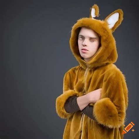 man wearing  furry animal costume