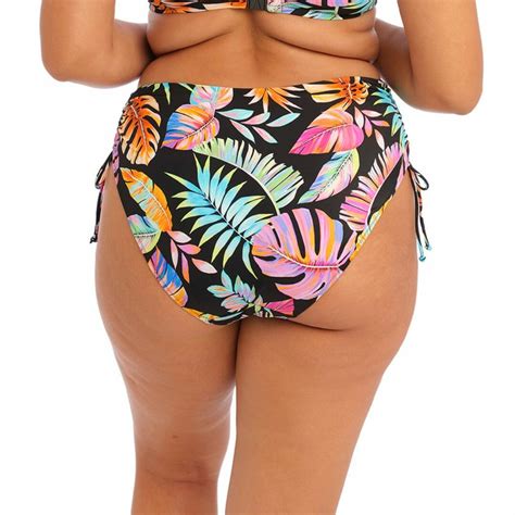 Plavky spodní díl ELOMI SWIM TROPICAL FALLS ADJUSTABLE BIKINI BRIEF BLACK Caresse BraExpert