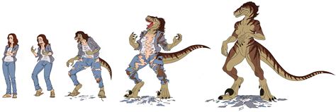WereRaptor Transformation - Commission by Carolzilla on DeviantArt