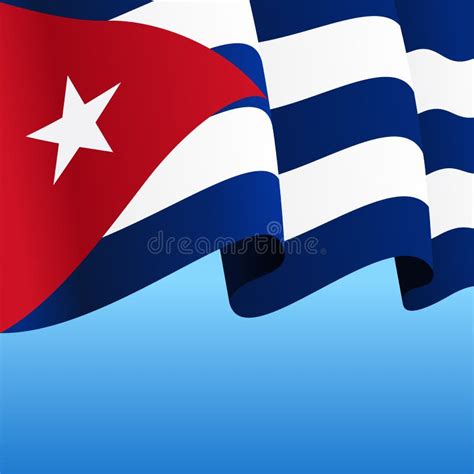 Cuban Flag Wavy Abstract Background Vector Illustration Stock Vector