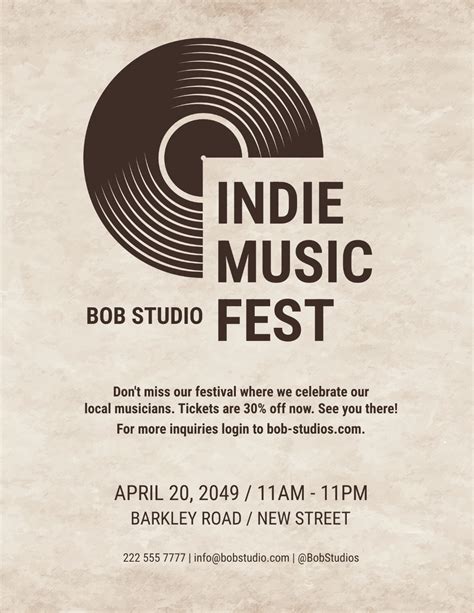 Free Old Vintage Indie Flyer Template Edit Online And Download