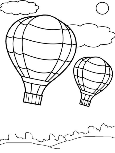 Dos Buenos Globos Aerost Ticos Para Colorear Imprimir E Dibujar