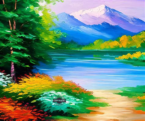 Summer oil painting nature forest landscape.$8.20 | Oil painting nature ...