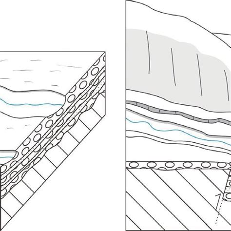 The formation of a fault scarp. (a) If a fault has not moved for an ...