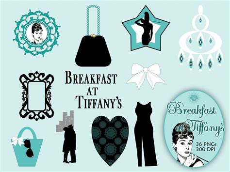Breakfast At Tiffanys Clipart Images Audrey Hepburn Etsy