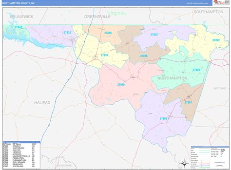 Northampton County, NC Wall Map Color Cast Style by MarketMAPS ...