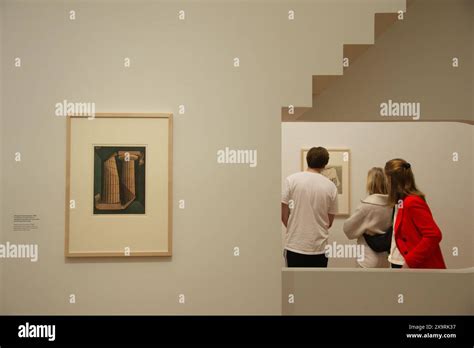 Visitors At Escher Exposition In Museum In Den Haag Holland Stock