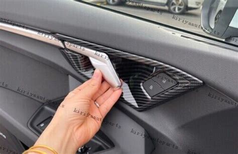 For Audi A S Rs Carbon Fiber Inner Door Handle Bowl Cover