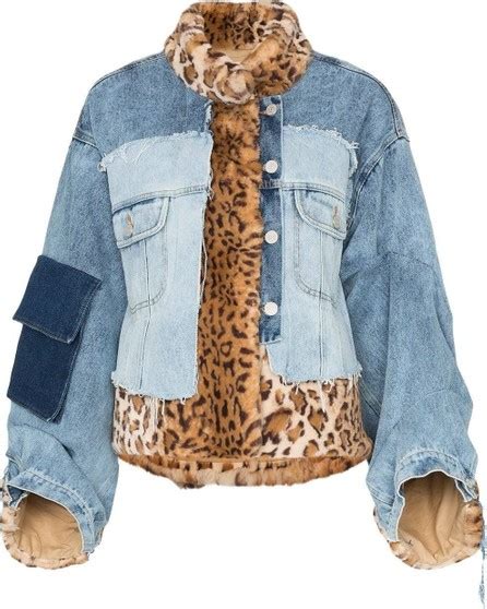 Natasha Zinko Faux Fur Patchwork Denim Jacket Luxed