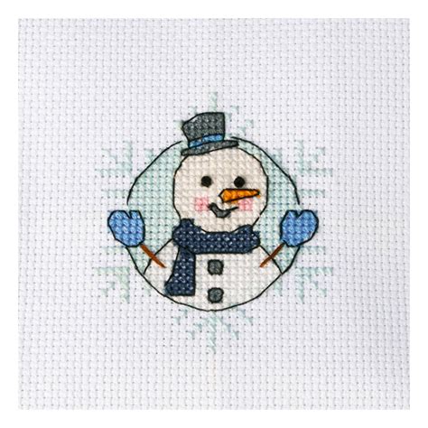 Snowman Mini Cross Stitch Kit Hobbycraft