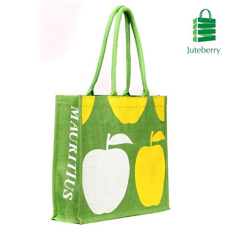 Printed Loop Handle Eco Friendly Shopping Jute Bag Capacity 3 5 Kg At