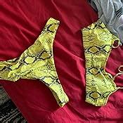 Amazon Poliphili Womens Two Piece Sexy Leopard Snake Print Triangle Bikini High Waist