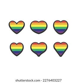 Lgbt Rainbow Flag Hearts Shape Gay Stock Vector Royalty Free Shutterstock