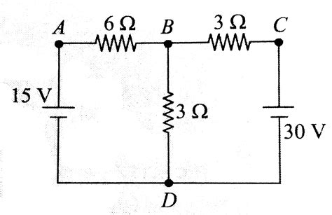 In The Circuit Shown In Figure Find The Current Through The Branch BD