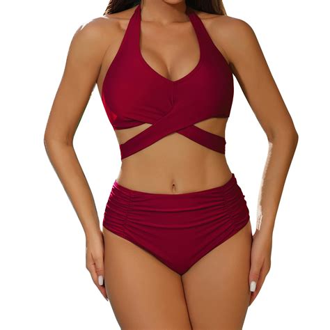Divhosrg High Waisted Bikini Sets For Women Cheeky Bikini Sets For Women Womens Bathing Suits