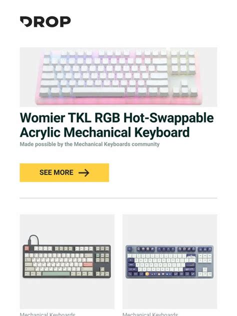 Drop Womier Tkl Rgb Hot Swappable Acrylic Mechanical Keyboard Artifact Bloom Series Keycap Set