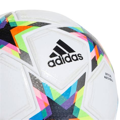 Ball Adidas Uefa Champions League Pro White Silver Metallic Bright Cyan