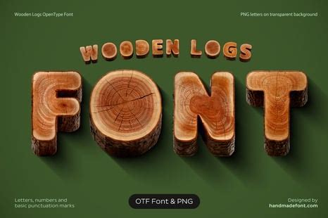 wooden logs font  yellow images creative store